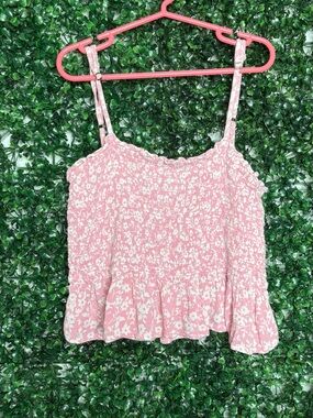 Billabong Pink Floral Smocked Cami
